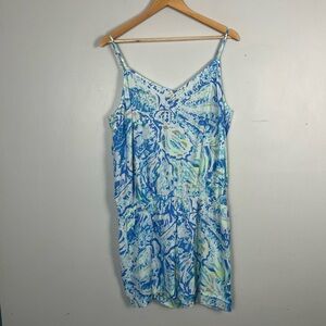 Lilly Pulitzer Deanna Romper in Salty Seas Size XL missing belt